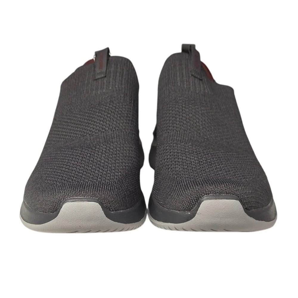 Skechers Ultra Flex 3.0 Demchek Shoes Men 9 Gray Red Slip On Sneaker Stretch NEW